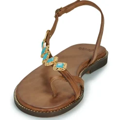 Exé Shoes - 530-MILOS-LEATHER-BROWN-TURQUOISE Sale