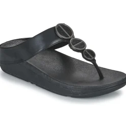 FitFlop - HALO METALLIC-TRIM TOE-POST SANDALS Noir Online