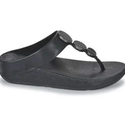 FitFlop - HALO METALLIC-TRIM TOE-POST SANDALS Noir Online
