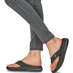 FitFlop - Surff Two-Tone Webbing Toe-Post Sandals Noir Outlet