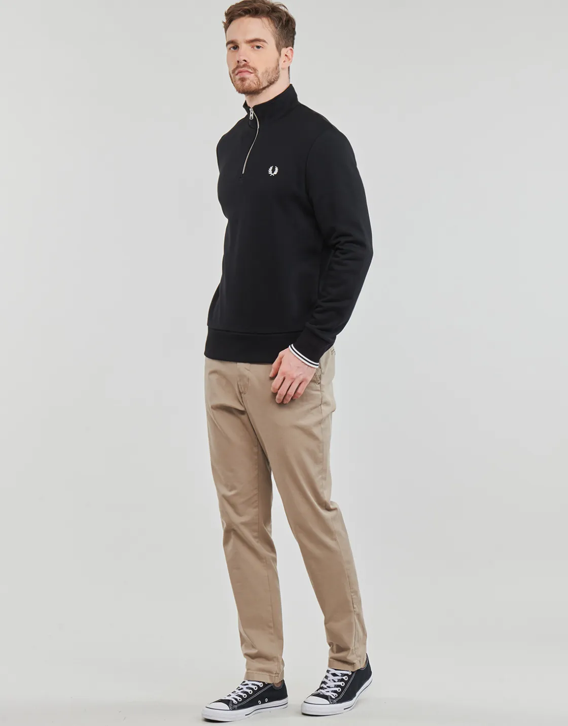 Fred Perry - HALF ZIP SWEATSHIRT< Sweats & Polaires