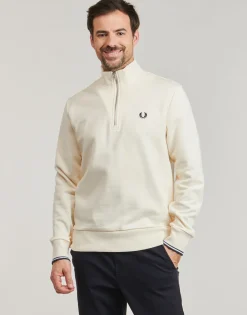 Fred Perry - HALF ZIP SWEATSHIRT Ecru Best