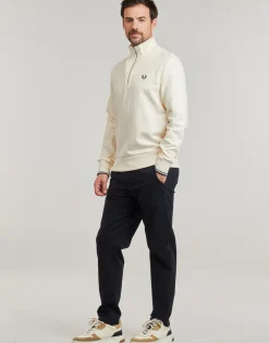 Fred Perry - HALF ZIP SWEATSHIRT Ecru Best