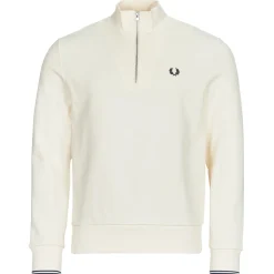 Fred Perry - HALF ZIP SWEATSHIRT Ecru Best
