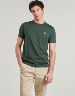 Fred Perry - RINGER T-SHIRT Vert Outlet
