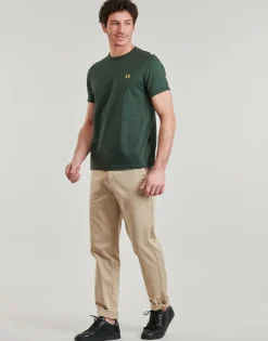Fred Perry - RINGER T-SHIRT Vert Outlet