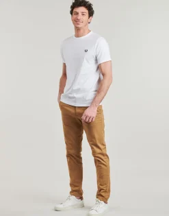 Fred Perry - RINGER T-SHIRT Blanc Discount