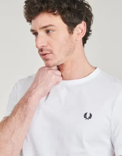 Fred Perry - RINGER T-SHIRT Blanc Discount
