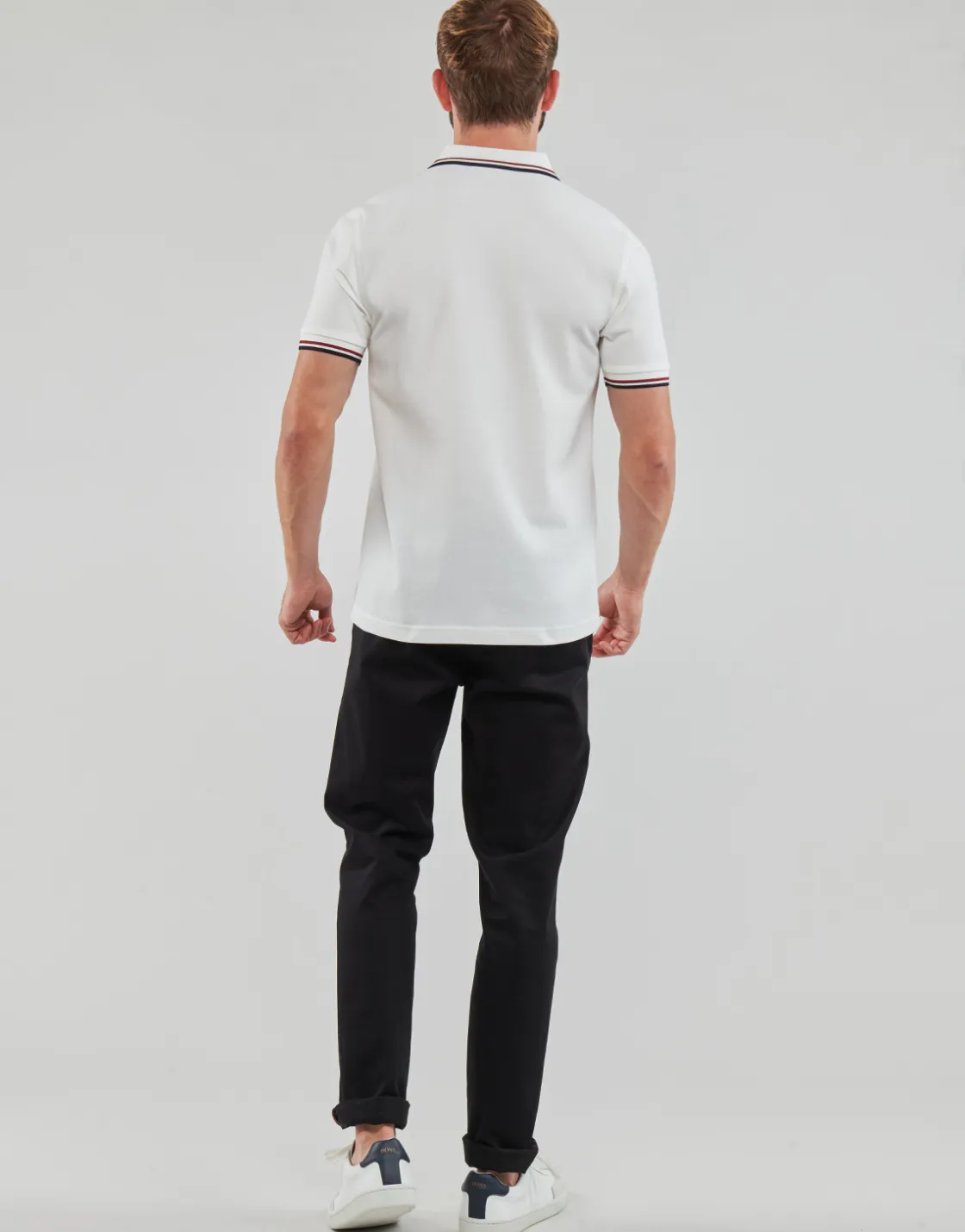 Fred Perry - TWIN TIPPED SHIRT Blanc Outlet