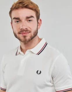 Fred Perry - TWIN TIPPED SHIRT Blanc Outlet