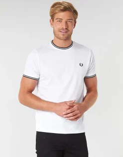 Fred Perry - TWIN TIPPED T-SHIRT Blanc Best