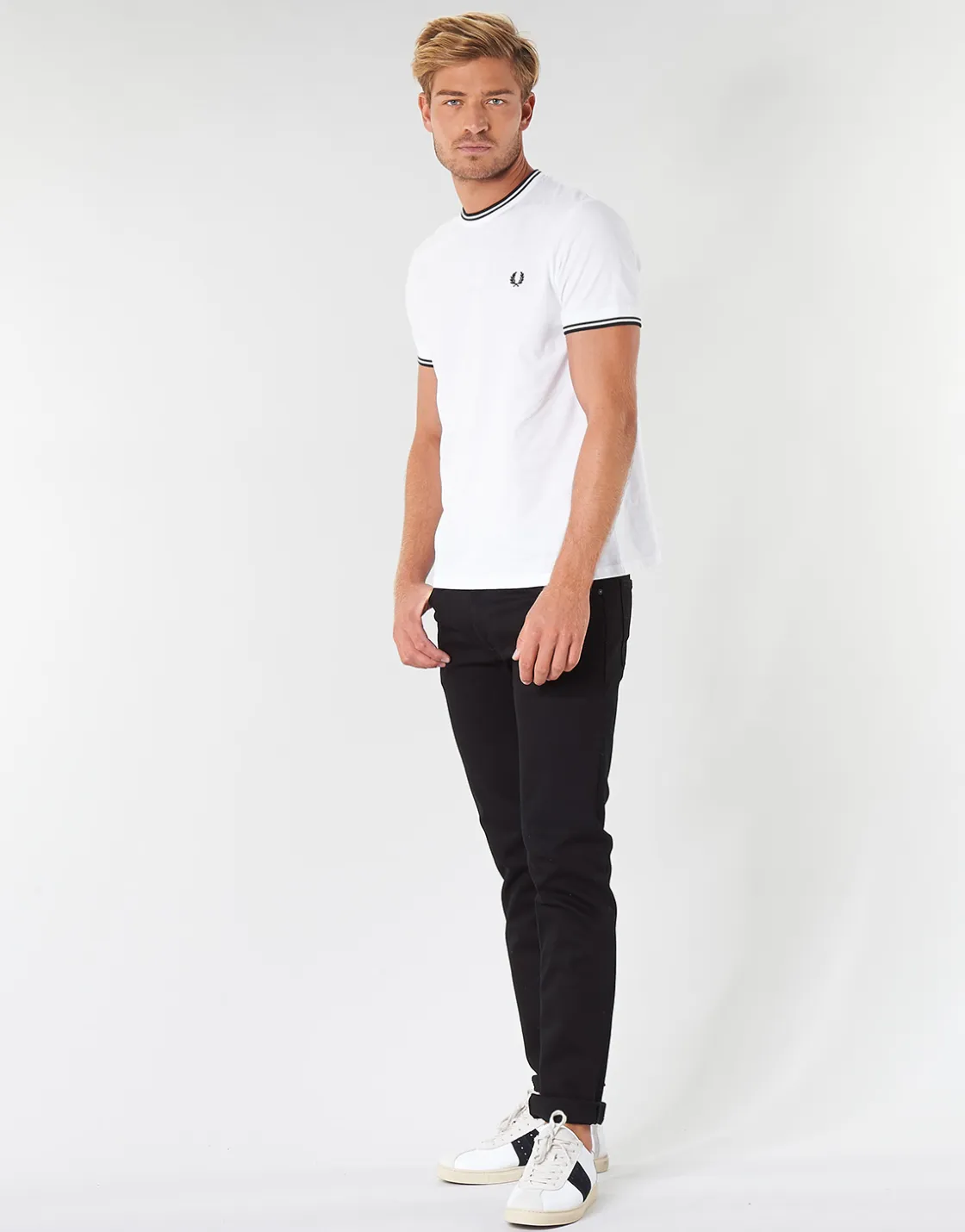Fred Perry - TWIN TIPPED T-SHIRT Blanc Best