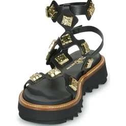 Fru.it - 9169-100-HELGA-NERO-TEXANO-NERO< Sandales Et Nu-pieds