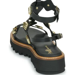 Fru.it - 9169-100-HELGA-NERO-TEXANO-NERO< Sandales Et Nu-pieds