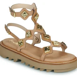 Fru.it Sandales Et Nu-pieds^- 9169-100-HELGA-TAUPE-TEXANO-LEGNO