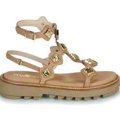Fru.it Sandales Et Nu-pieds^- 9169-100-HELGA-TAUPE-TEXANO-LEGNO