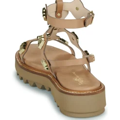 Fru.it Sandales Et Nu-pieds^- 9169-100-HELGA-TAUPE-TEXANO-LEGNO