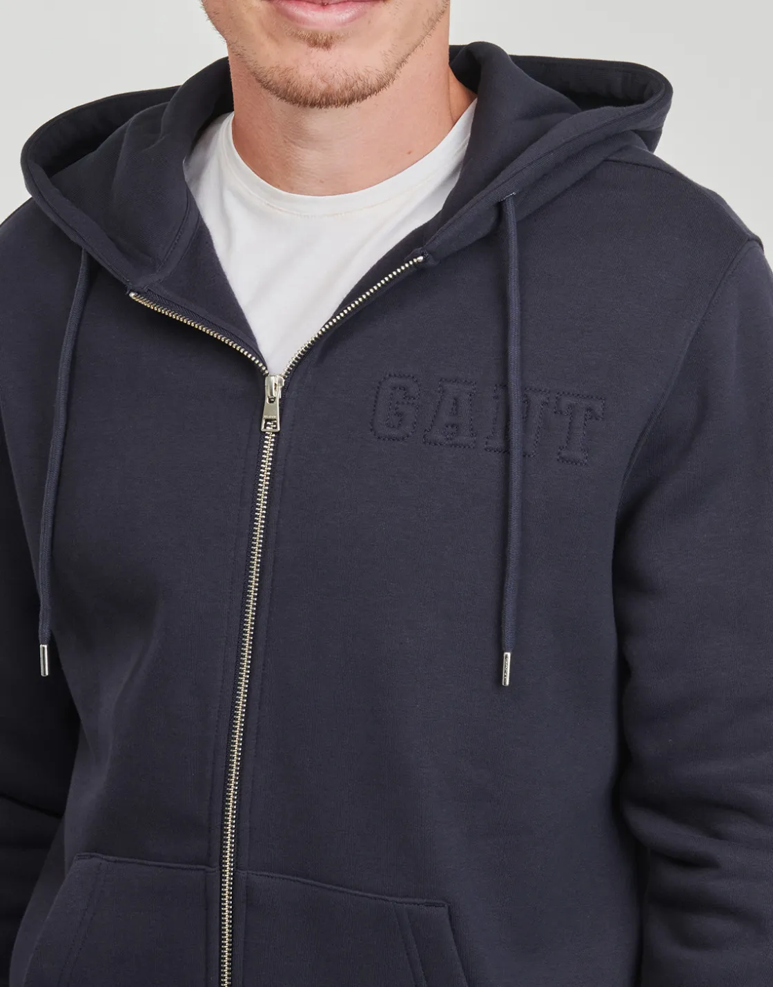 Gant Sweats & Polaires^- EMBOSSED FULL-ZIP HOODIE