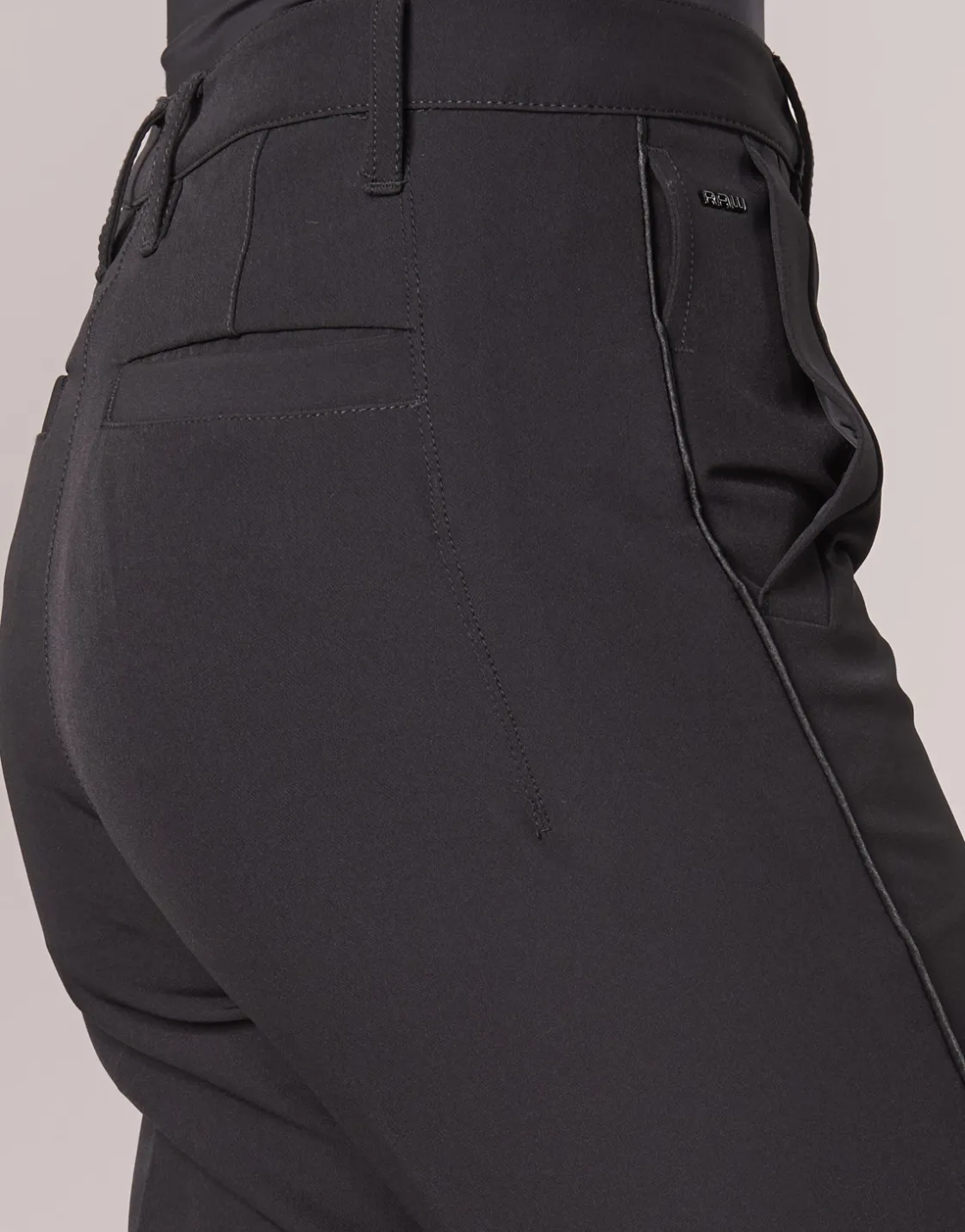 G-Star Raw - BRONSON HIGH SKINNY PIPING CHINO Noir Best