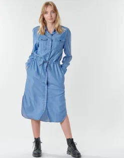 G-Star Raw - Rovic maxi shirt dress ls< Robes