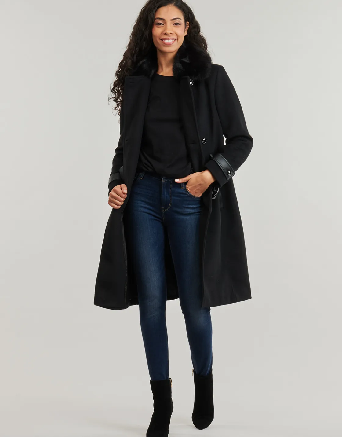 Guess Manteaux^- AMELIA DOUBLE BREAST BELT COAT