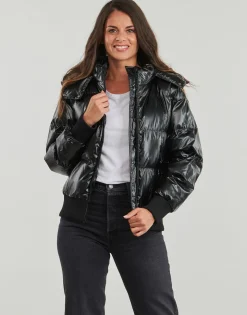 Guess - BICE METALLIC HOODIE PUFFER Noir Discount