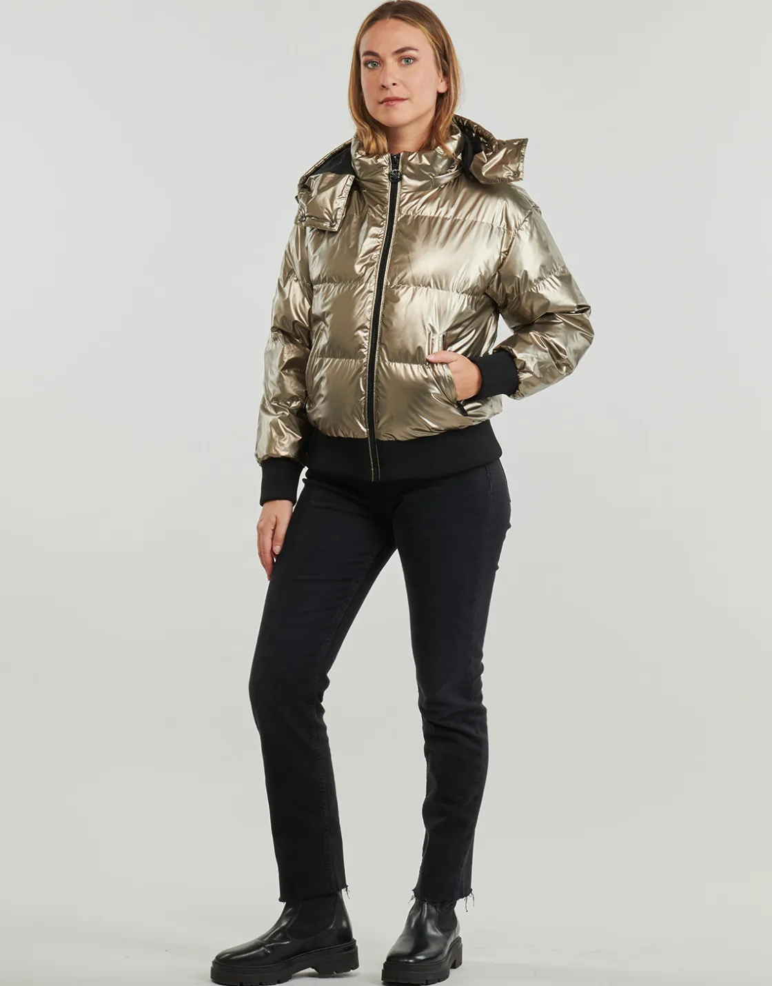 Guess - BICE METALLIC HOODIE PUFFER Bronze Best