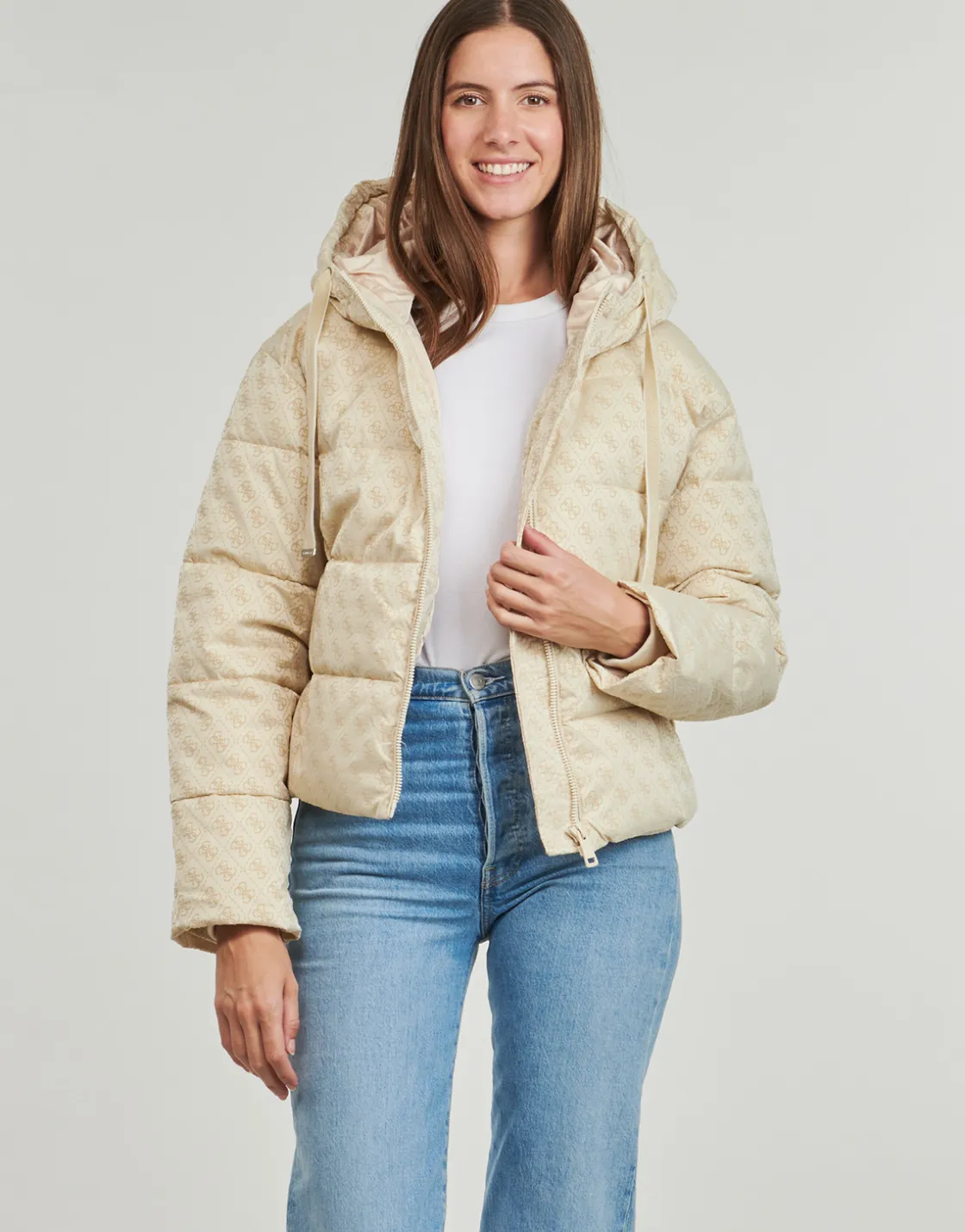 Guess Manteaux^- DAISY PUFFER LOGO FLOCK