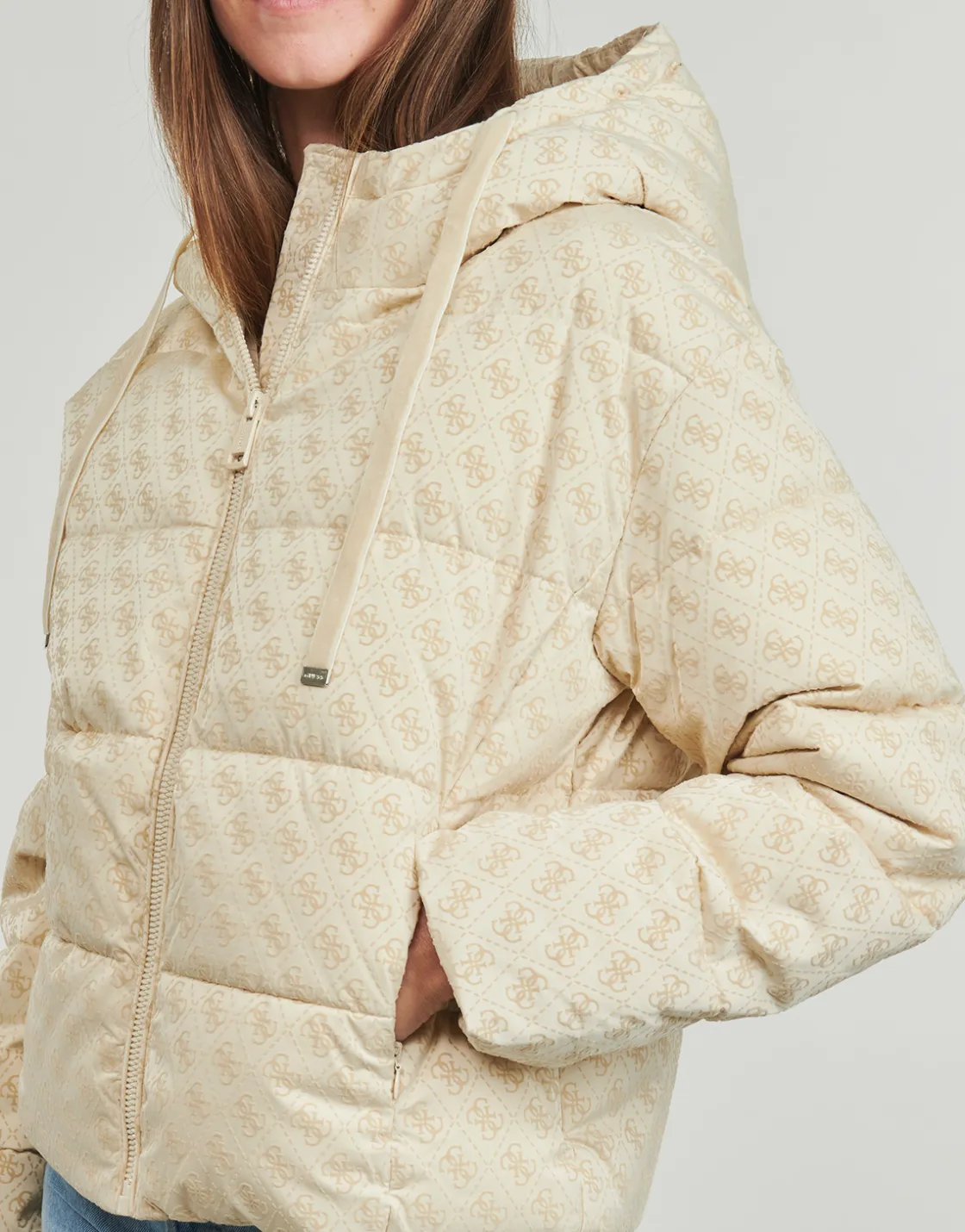 Guess Manteaux^- DAISY PUFFER LOGO FLOCK