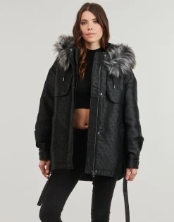 Guess - ELLY LOGO JACQUARD PARKA< Manteaux
