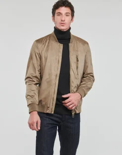 Guess - FAUX SUEDE HOODED BOMBER Beige Sale