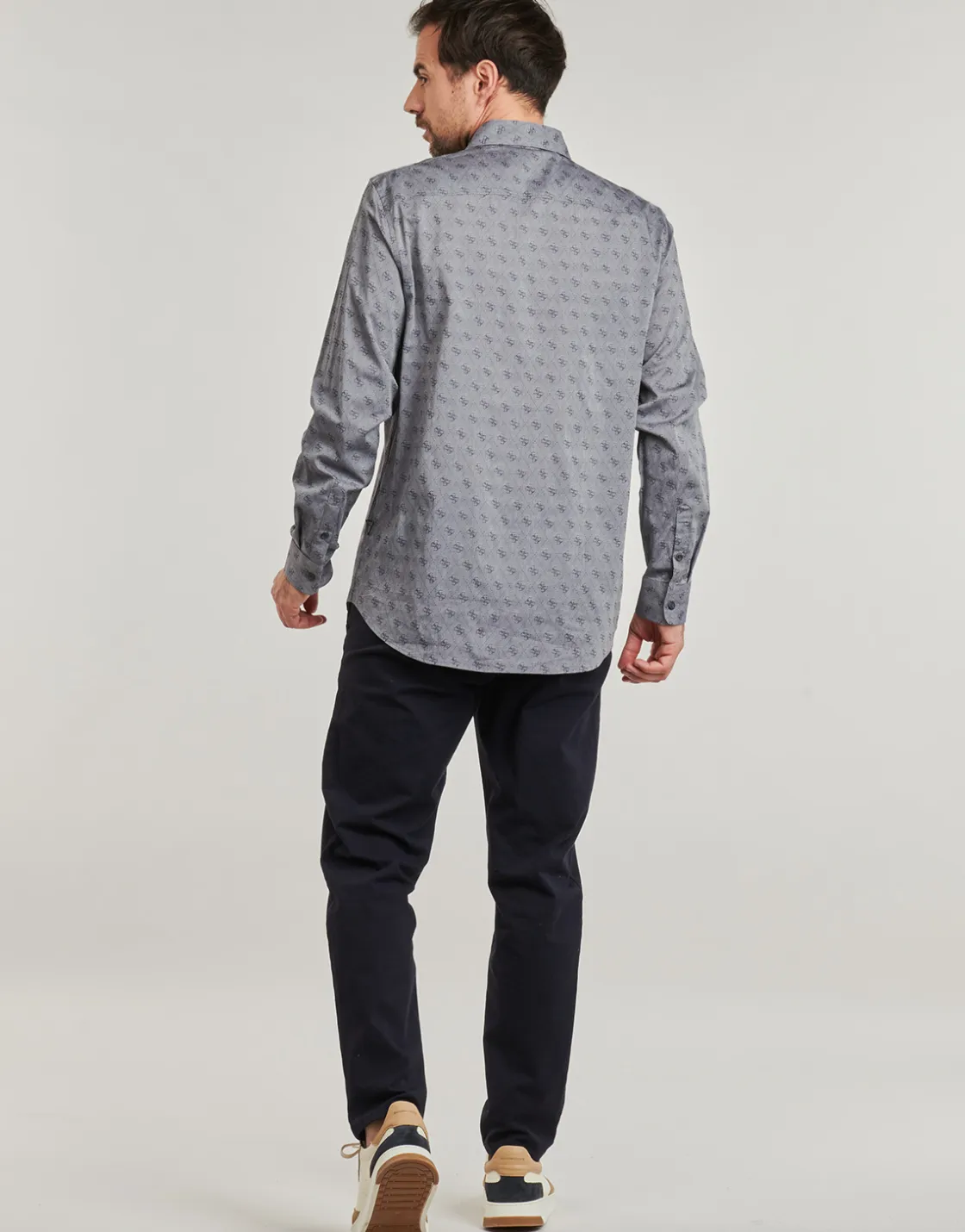 Guess - 4G JACQUARD SHIRT Gris Discount