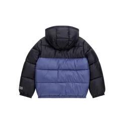 Guess - HOODED LS PADDED PUFFER W/ZIP Bleu
