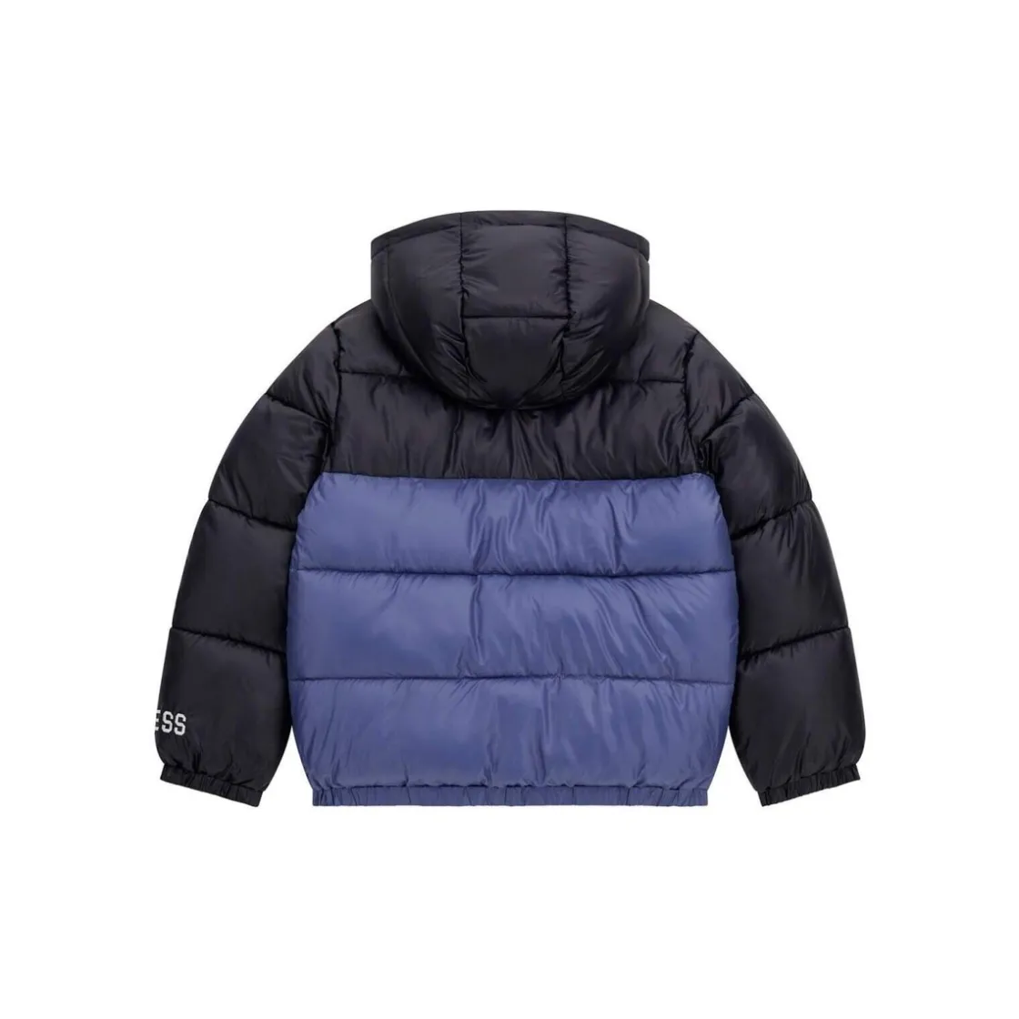 Guess - HOODED LS PADDED PUFFER W/ZIP Bleu