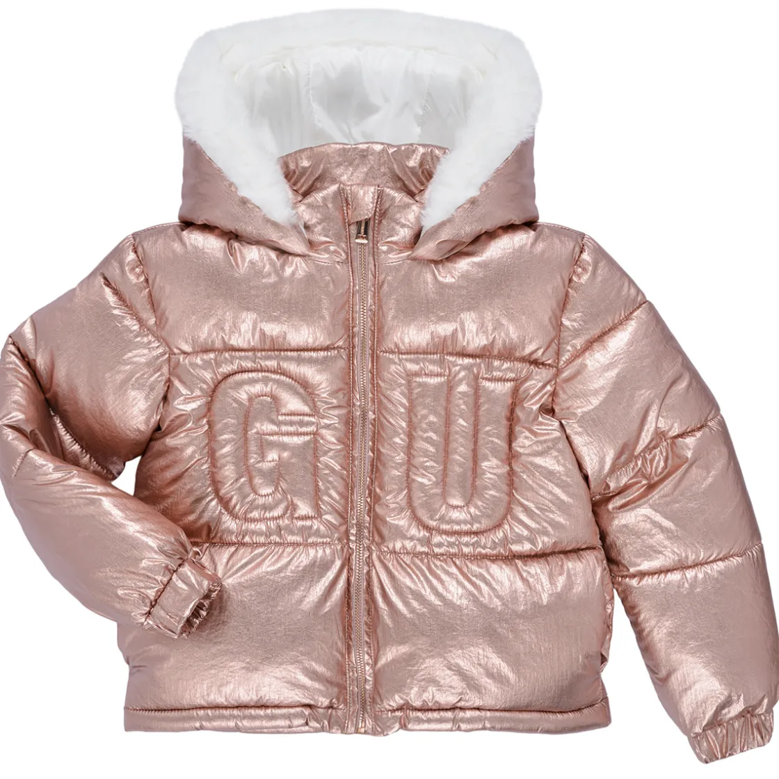 Guess - HOODED PADDED LS PUFFER W/ZIP< Manteaux
