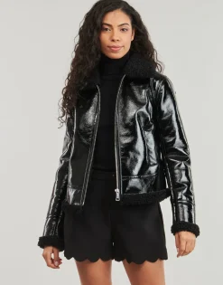 Guess - LS ANDREA FAUX SHEARLING JKT Noir New