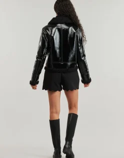 Guess - LS ANDREA FAUX SHEARLING JKT Noir New