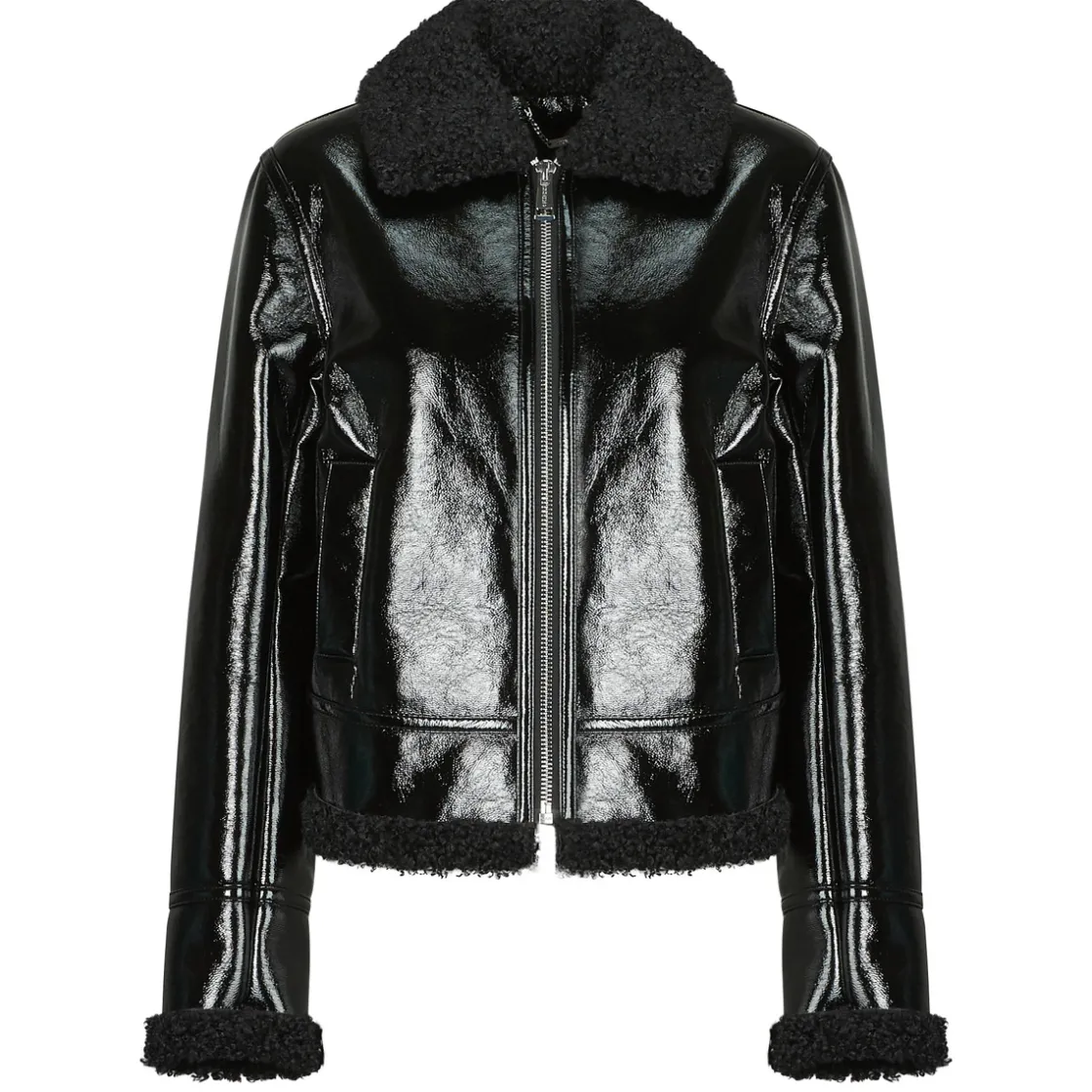 Guess - LS ANDREA FAUX SHEARLING JKT Noir New