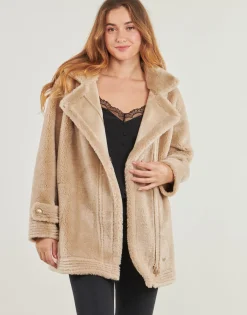 Guess Manteaux^- LS ELISABETTA SHEARLING COAT