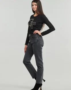 Guess - LS RN STUDDED LOGO TEE Noir Online