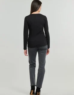 Guess - LS RN STUDDED LOGO TEE Noir Online