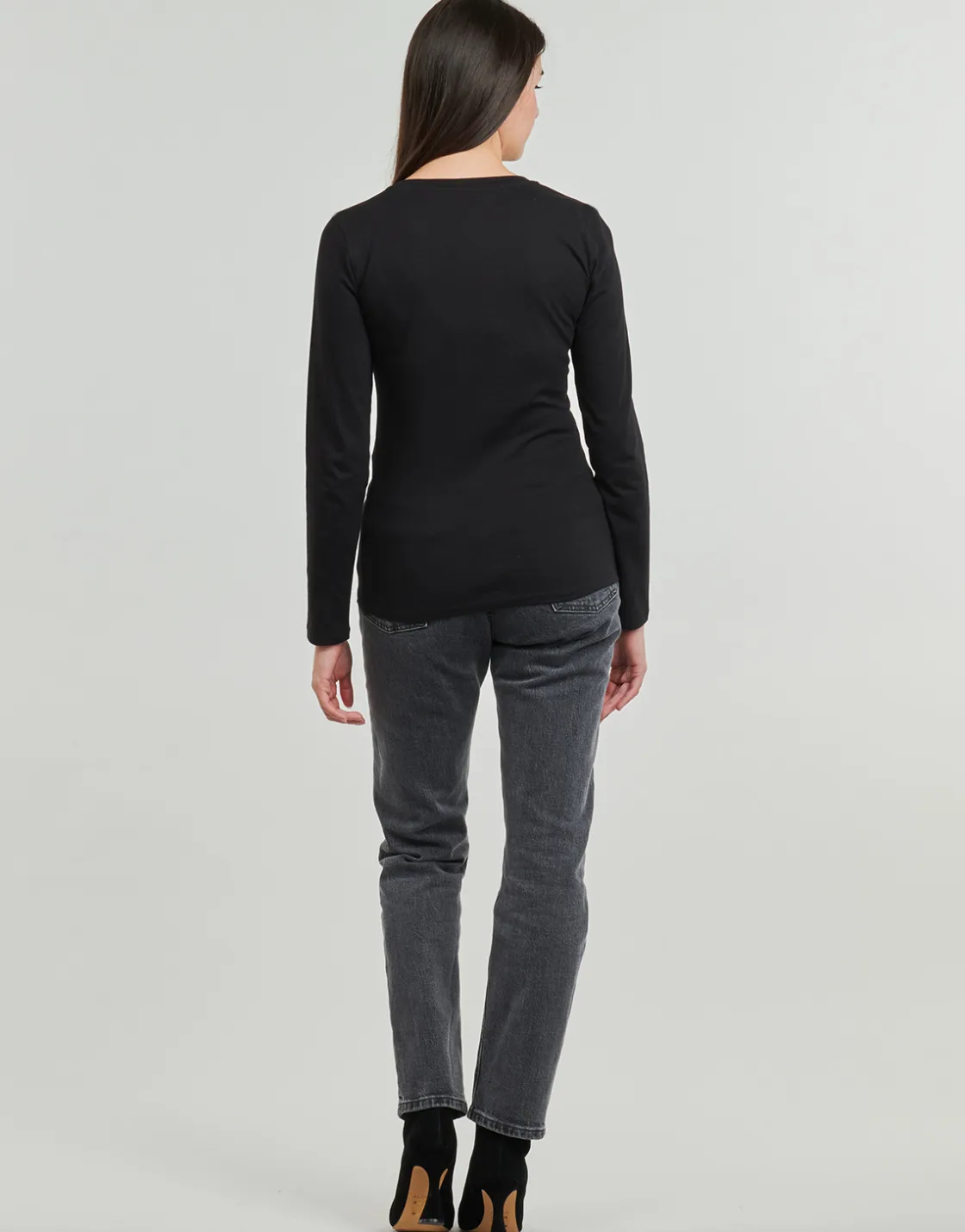 Guess - LS RN STUDDED LOGO TEE Noir Online