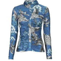 Guess Tops / Blouses^- LS SHIRRED SNAP MILANA TOP