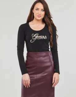 Guess - LS SN SCRIPT TEE< T-shirts & Polos