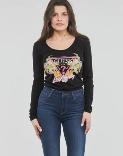 Guess T-shirts & Polos^- LS SN TRIANGLE FLOWERS TEE