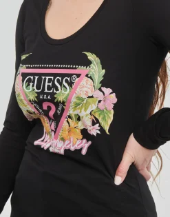 Guess T-shirts & Polos^- LS SN TRIANGLE FLOWERS TEE