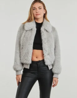 Guess - LS SOAVE BOMBER JACKET Gris Discount