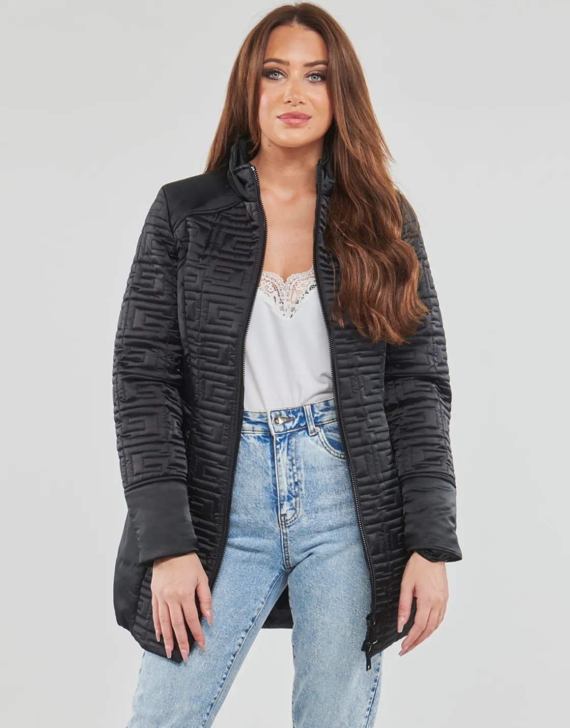 Guess - MARINE LONG JACKET Noir New