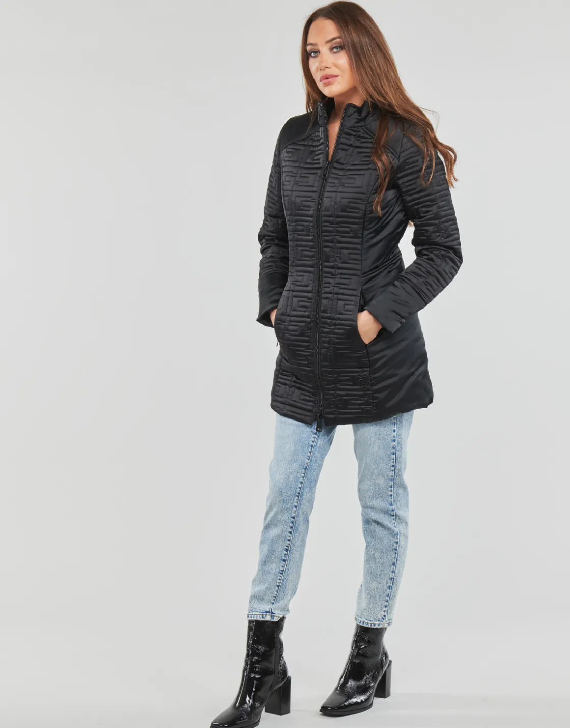 Guess - MARINE LONG JACKET Noir New