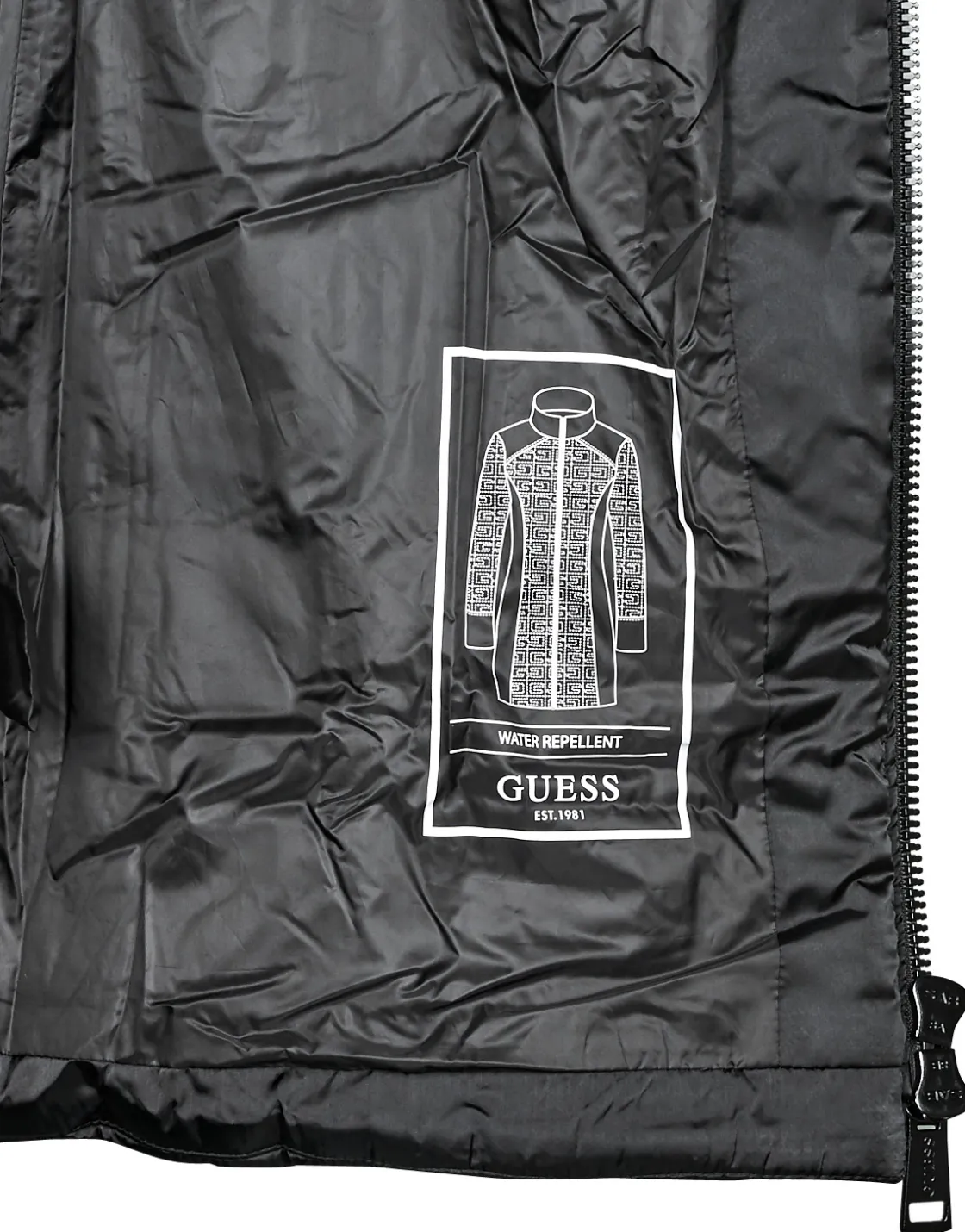 Guess - MARINE LONG JACKET Noir New